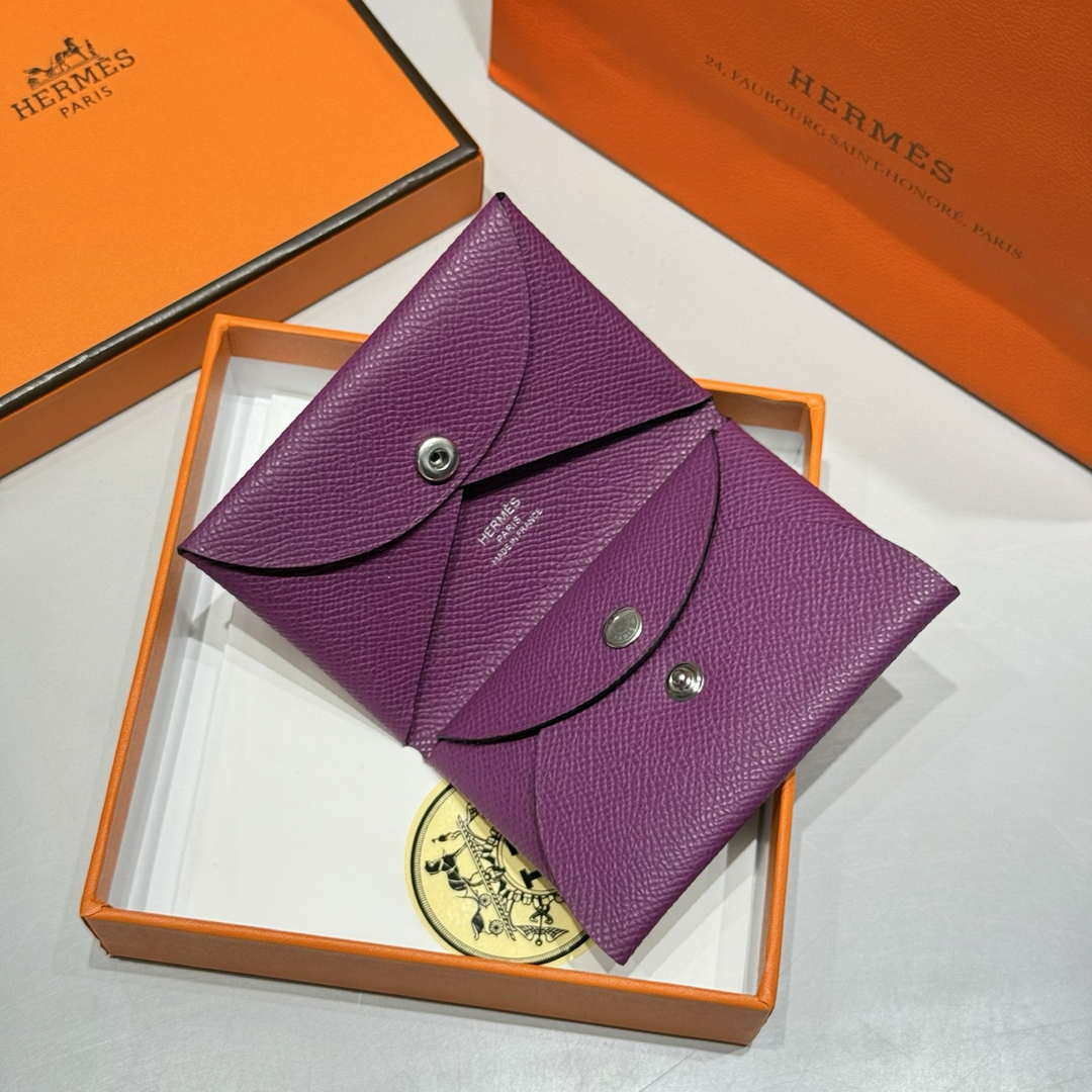 Hermes H083035CK10 Calvi Duo card holder H91004
