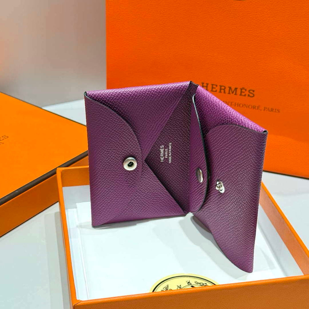Hermes H083035CK10 Calvi Duo card holder H91004