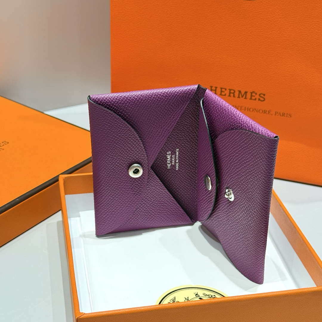 Hermes H083035CK10 Calvi Duo card holder H91004