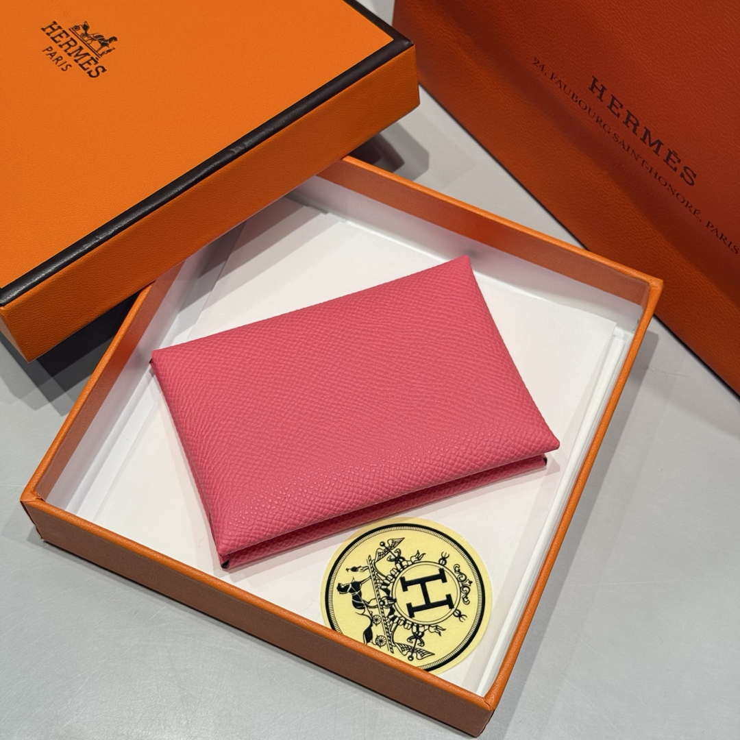 Hermes H083035CK10 Calvi Duo card holder H91005