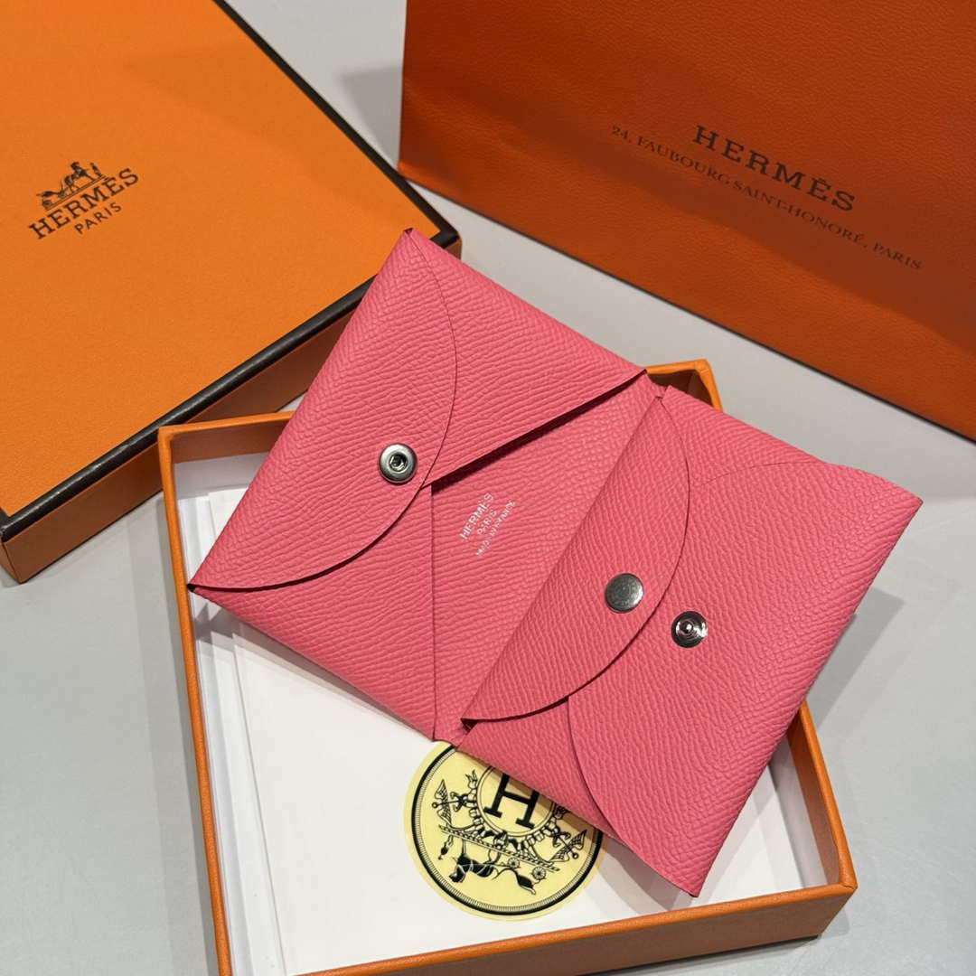 Hermes H083035CK10 Calvi Duo card holder H91005