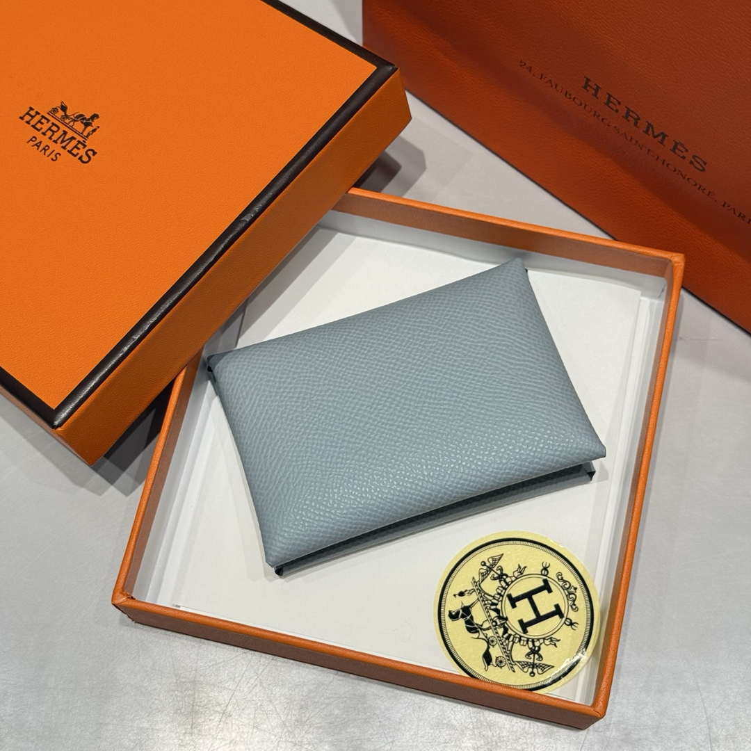 Hermes H083035CK10 Calvi Duo card holder H91006