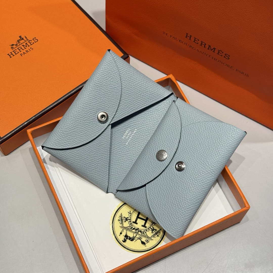 Hermes H083035CK10 Calvi Duo card holder H91006