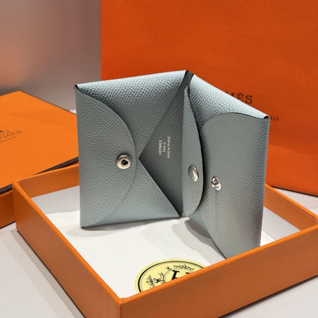 Hermes H083035CK10 Calvi Duo card holder H91006