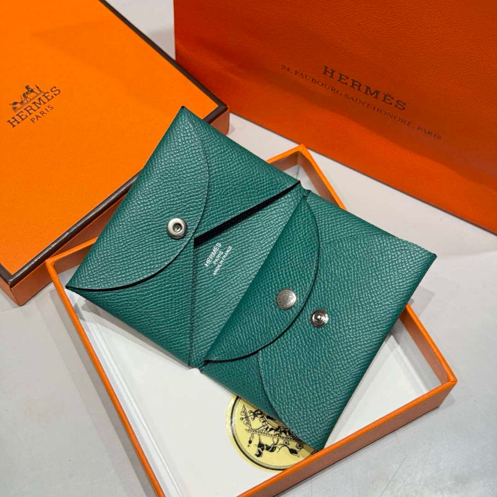 Hermes H083035CK10 Calvi Duo card holder H91007