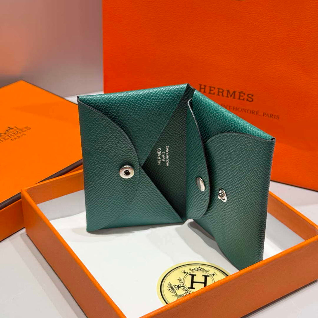 Hermes H083035CK10 Calvi Duo card holder H91007