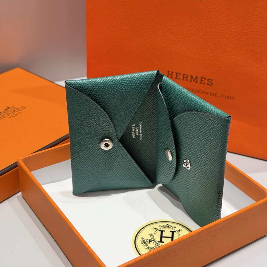 Hermes H083035CK10 Calvi Duo card holder H91007
