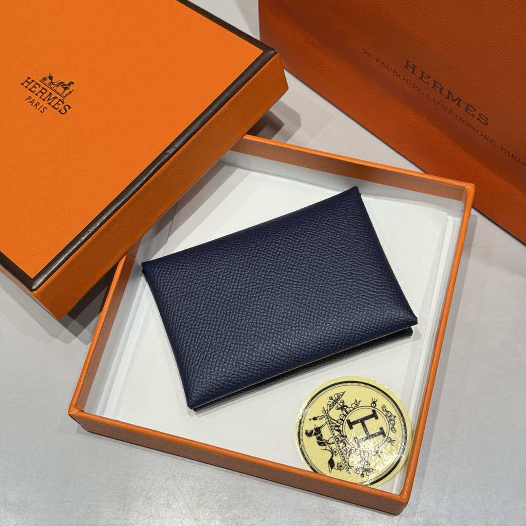 Hermes H083035CK10 Calvi Duo card holder H91008