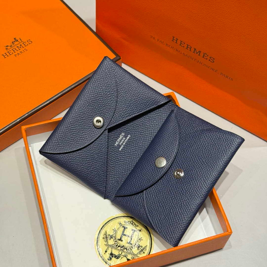 Hermes H083035CK10 Calvi Duo card holder H91008