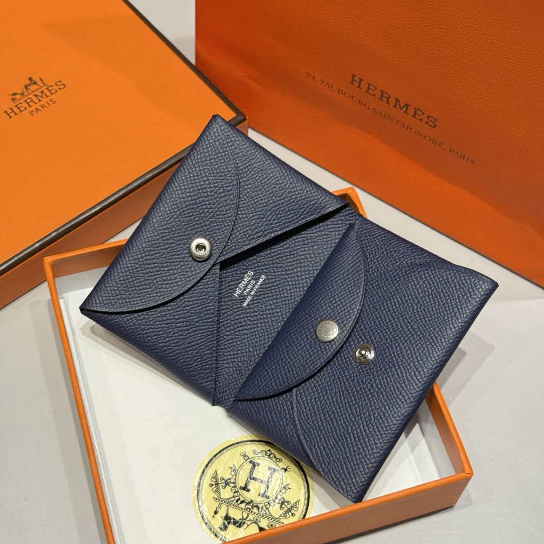 Hermes H083035CK10 Calvi Duo card holder H91008