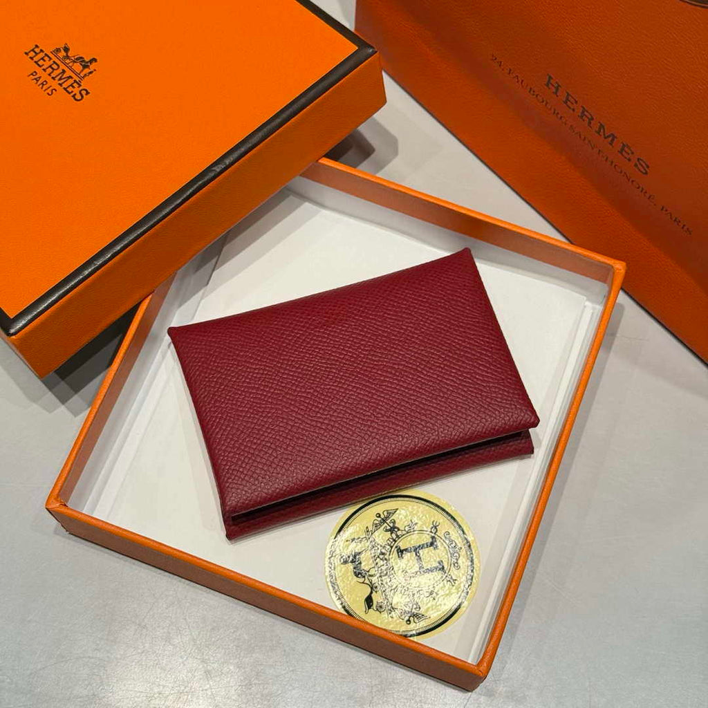 Hermes H083035CK10 Calvi Duo card holder H91009