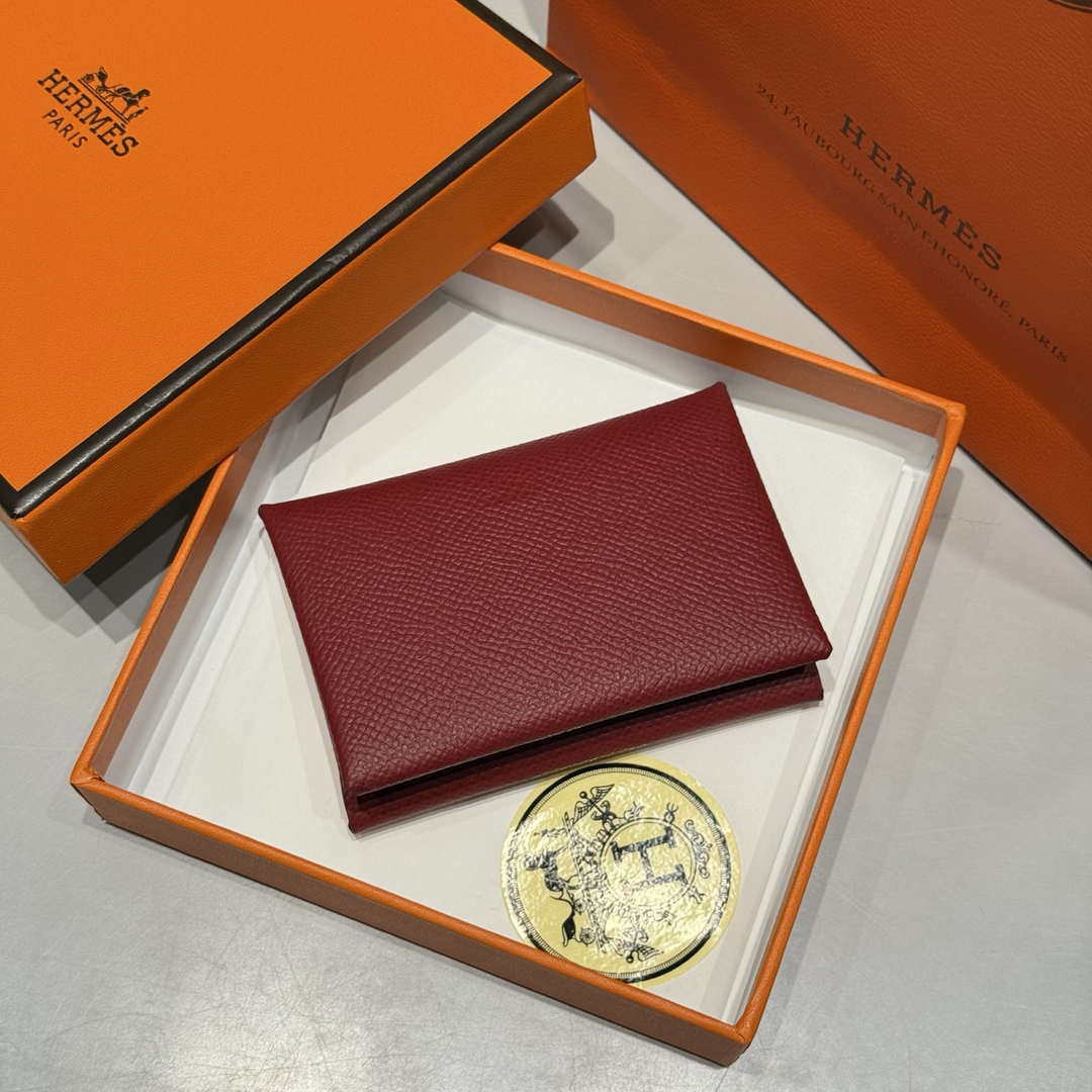 Hermes H083035CK10 Calvi Duo card holder H91009