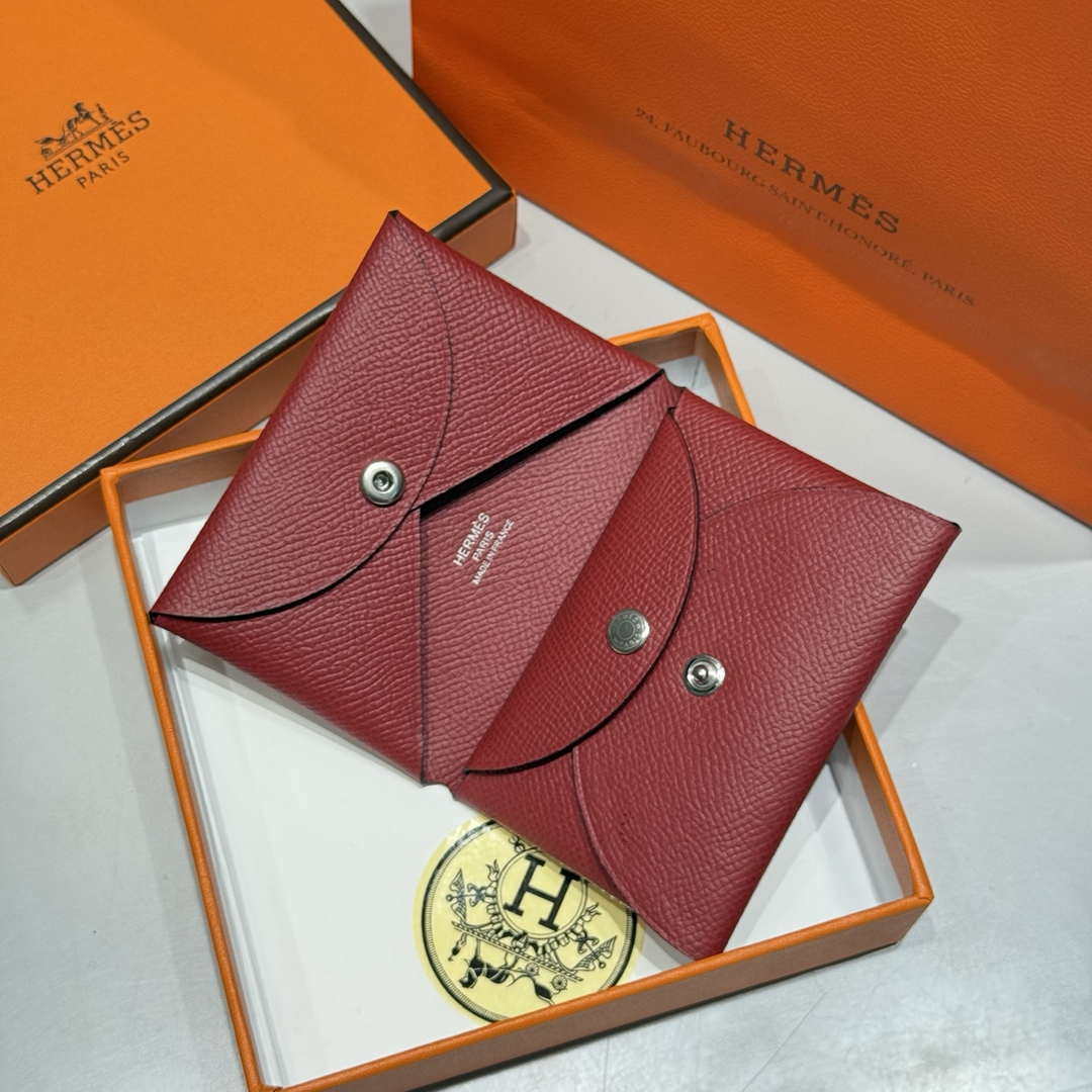 Hermes H083035CK10 Calvi Duo card holder H91009