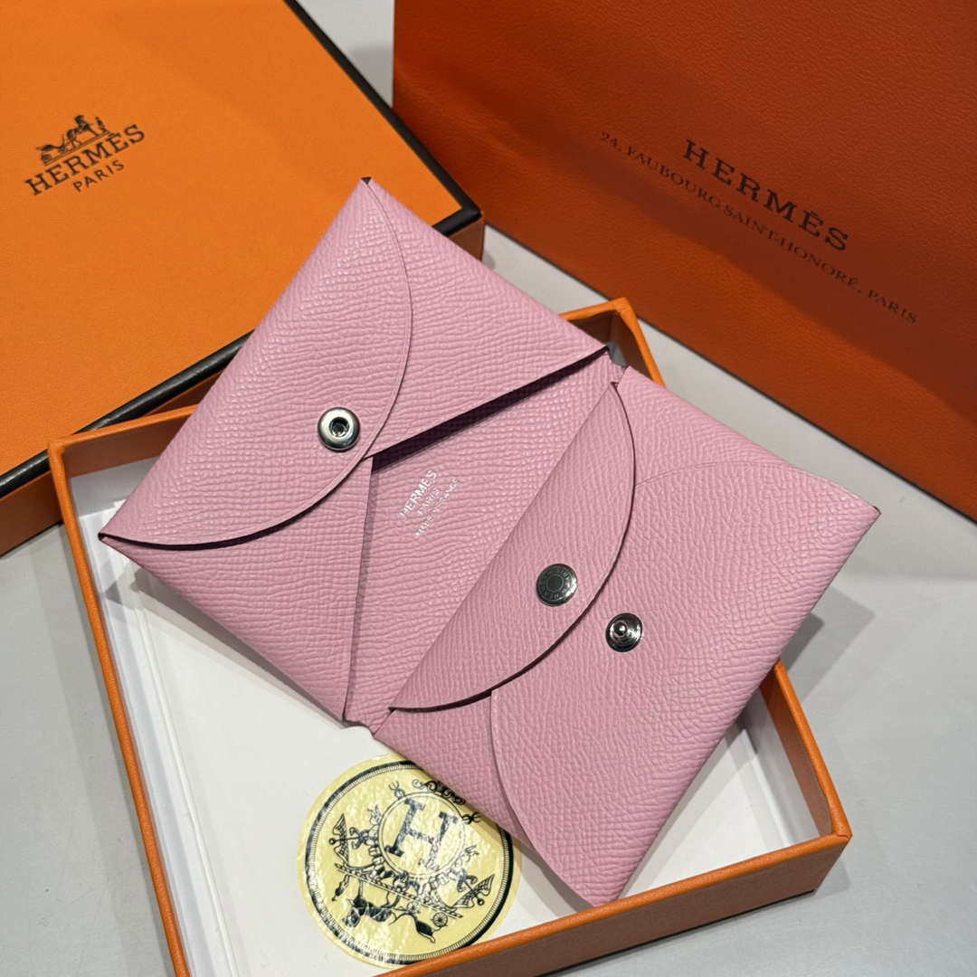 Hermes H083035CK10 Calvi Duo card holder H91010