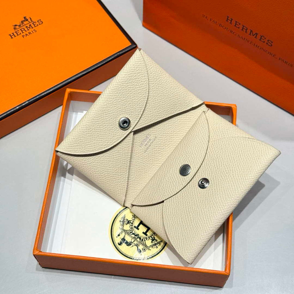 Hermes H083035CK10 Calvi Duo card holder H91013
