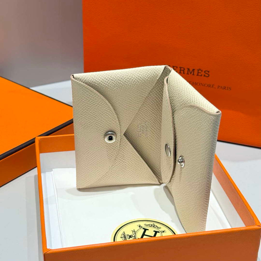 Hermes H083035CK10 Calvi Duo card holder H91013