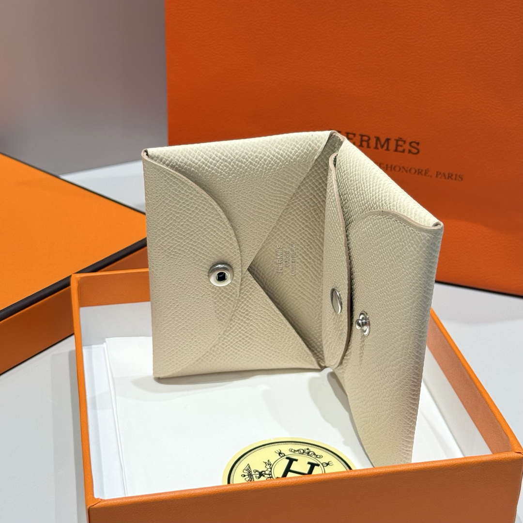 Hermes H083035CK10 Calvi Duo card holder H91013