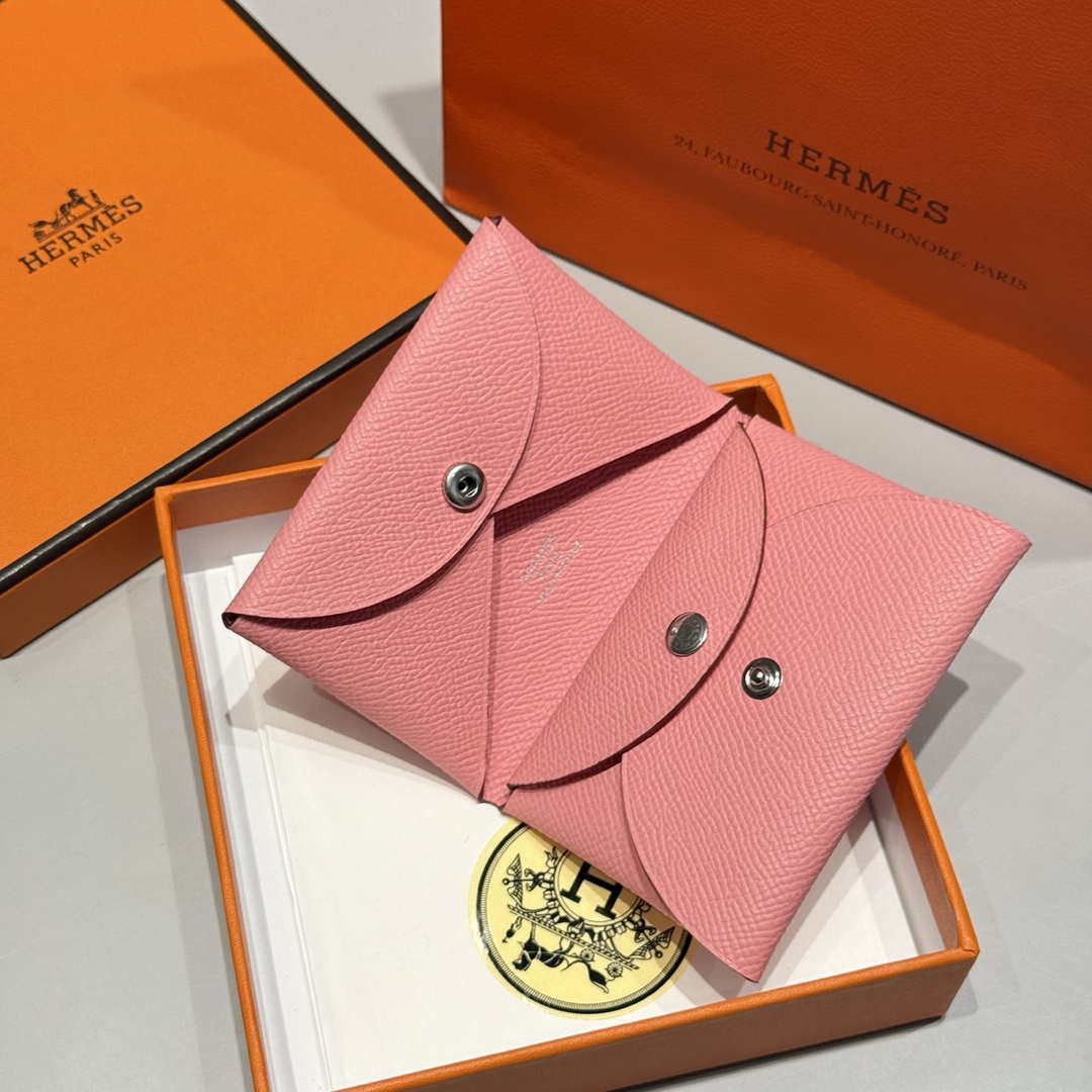 Hermes H083035CK10 Calvi Duo card holder H91014