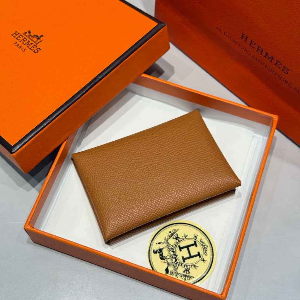 Hermes H083035CK10 Calvi Duo card holder H91015