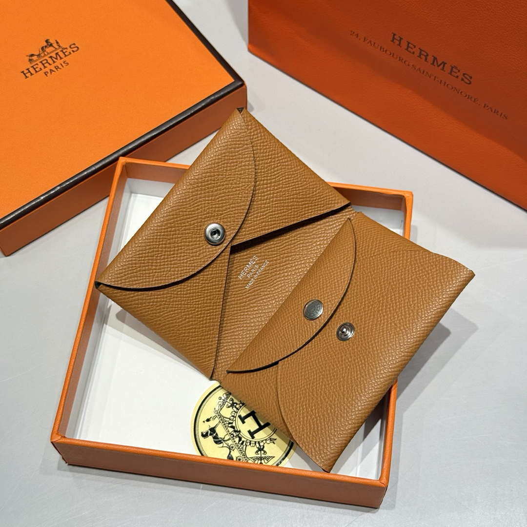 Hermes H083035CK10 Calvi Duo card holder H91015