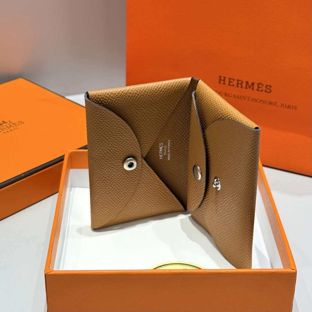 Hermes H083035CK10 Calvi Duo card holder H91015