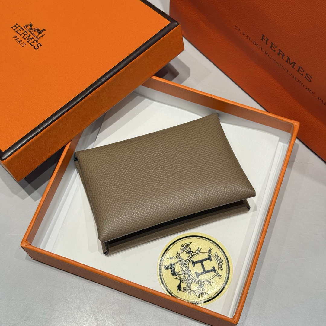 Hermes H083035CK10 Calvi Duo card holder H91016 - Default Title - View 1