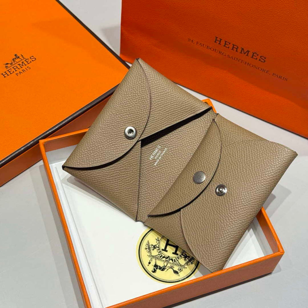 Hermes H083035CK10 Calvi Duo card holder H91016