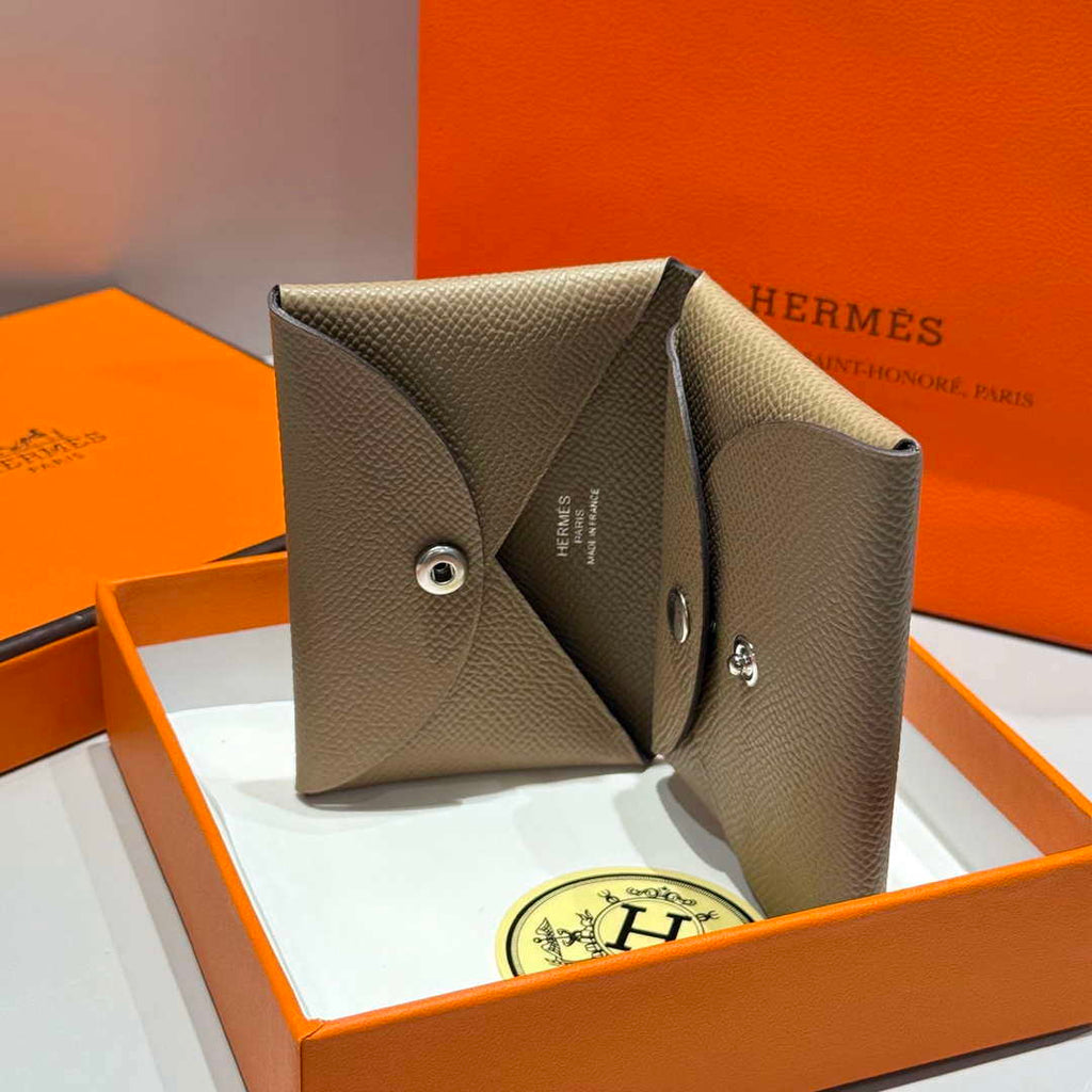 Hermes H083035CK10 Calvi Duo card holder H91016