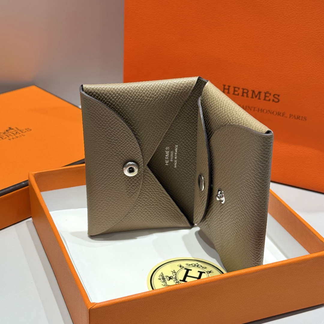 Hermes H083035CK10 Calvi Duo card holder H91016
