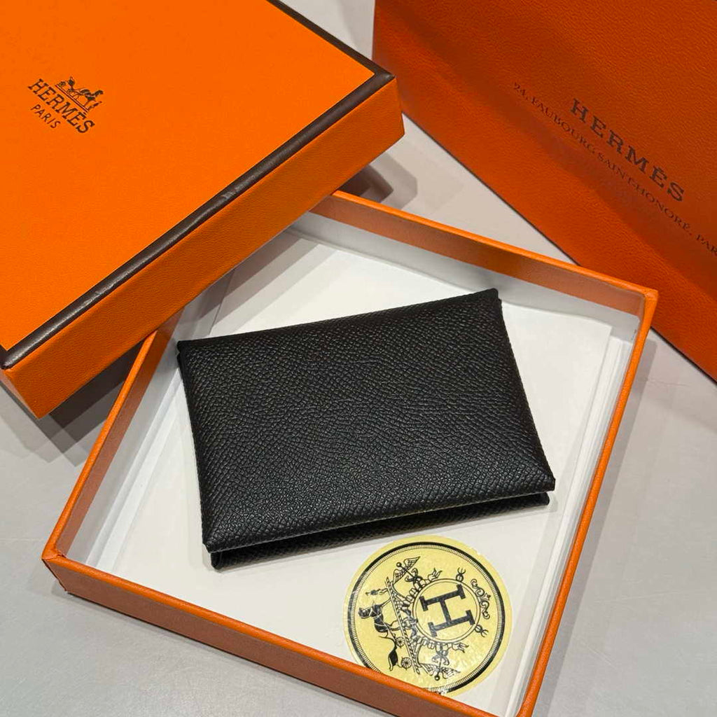 Hermes H083035CK10 Calvi Duo card holder H91017