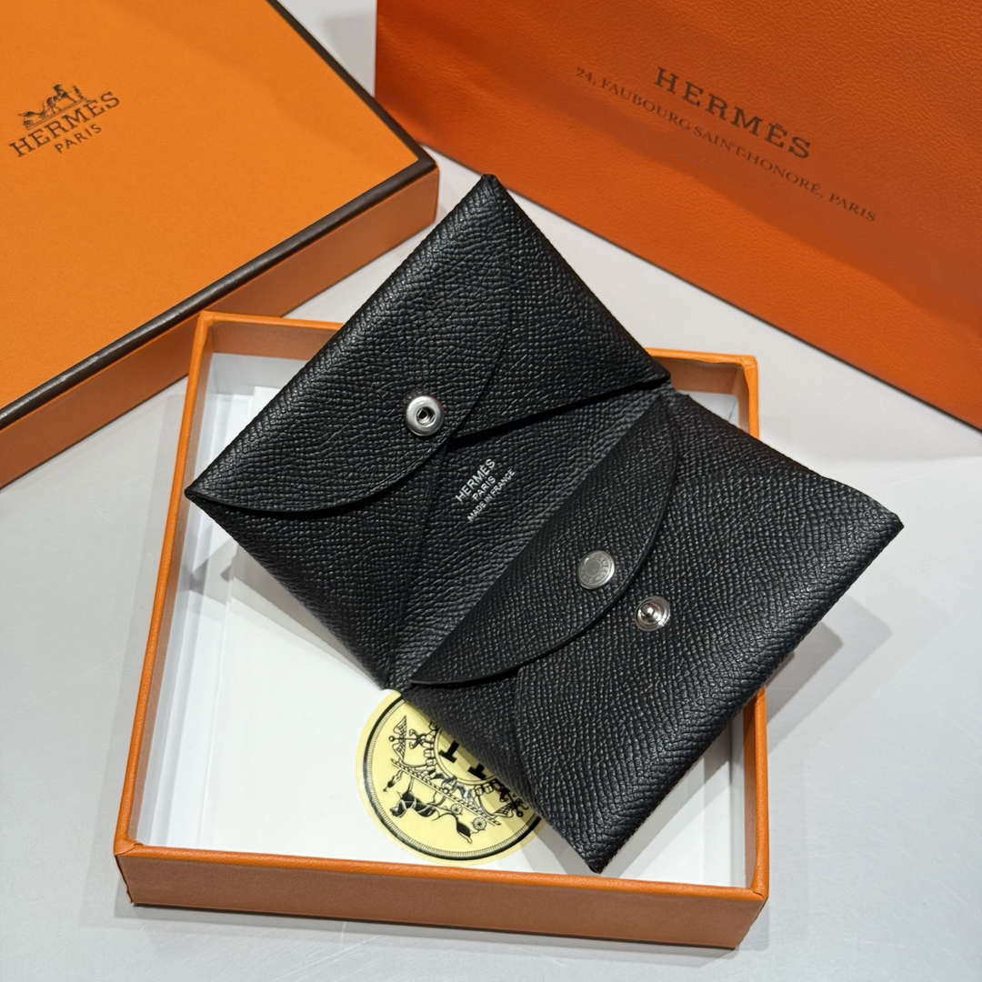 Hermes H083035CK10 Calvi Duo card holder H91017