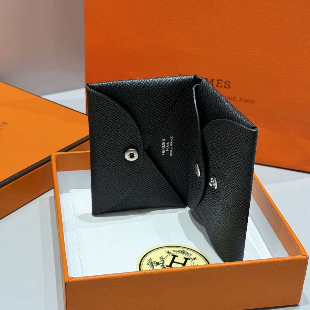 Hermes H083035CK10 Calvi Duo card holder H91017