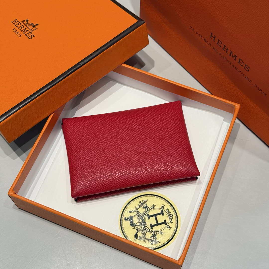 Hermes H083035CK10 Calvi Duo card holder H91018