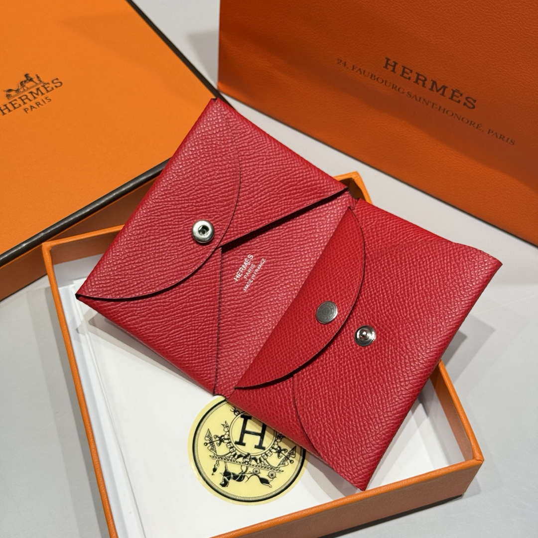 Hermes H083035CK10 Calvi Duo card holder H91018