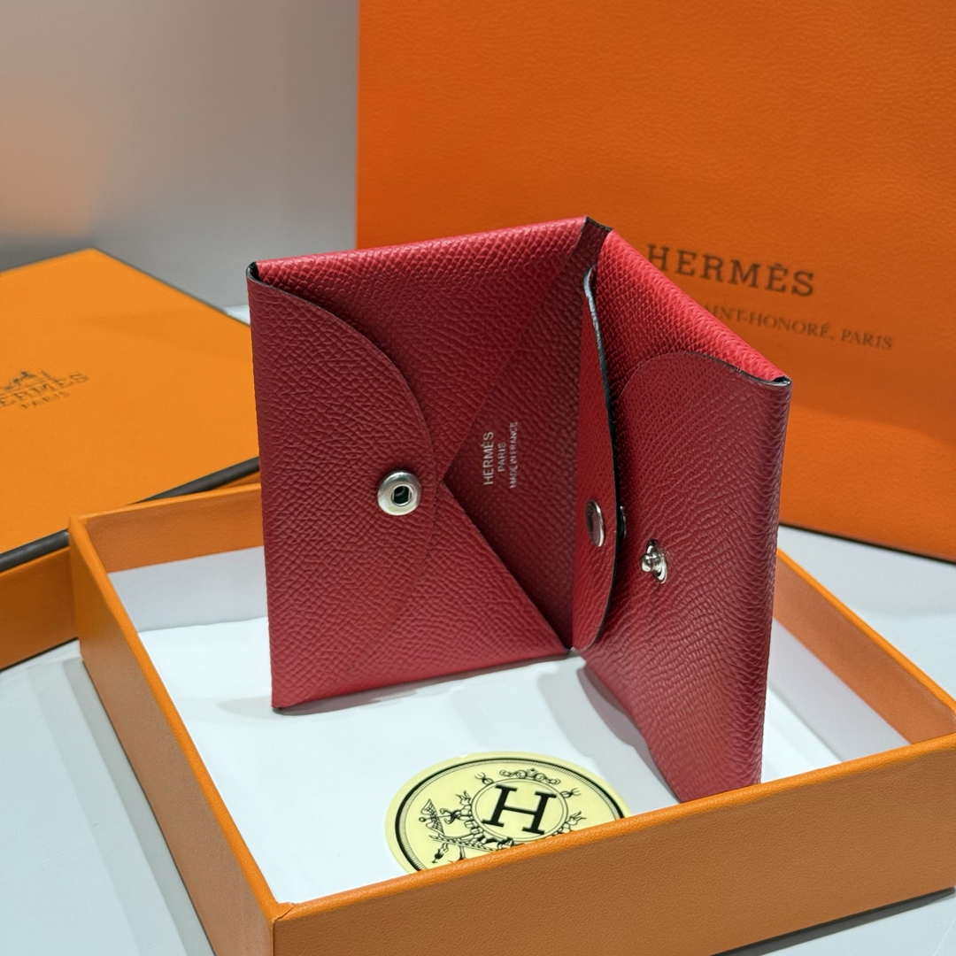 Hermes H083035CK10 Calvi Duo card holder H91018