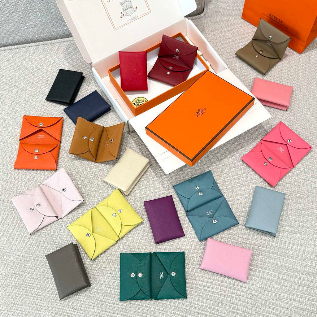 Hermes H083035CK10 Calvi Duo card holder H91017