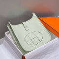 Hermes H083435 Evelyne III 29 Shoulder Bag Silver Hardware Light Green - Default Title - View 1