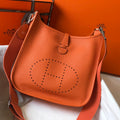 Hermes H083435 Evelyne III 29 Shoulder Bag Silver Hardware Orange - Default Title - View 1
