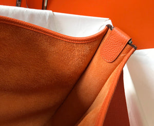 Hermes H083435 Evelyne III 29 Shoulder Bag Silver Hardware Orange - Default Title - View 9
