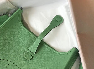 Hermes H083435 Evelyne III 29 Shoulder Bag Silver Hardware Light Green - Default Title - View 9