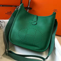 Hermes H083435 Evelyne III 29 Shoulder Bag Silver Hardware Green - Default Title - View 1