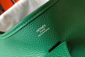 Hermes H083435 Evelyne III 29 Shoulder Bag Silver Hardware Green - Default Title - View 6