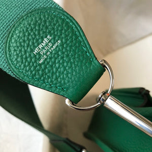 Hermes H083435 Evelyne III 29 Shoulder Bag Silver Hardware Green - Default Title - View 7