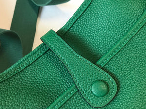 Hermes H083435 Evelyne III 29 Shoulder Bag Silver Hardware Green - Default Title - View 8