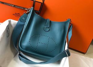 Hermes H083435 Evelyne III 29 Shoulder Bag Silver Hardware Blue - Default Title - View 2