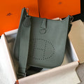 Hermes H083435 Evelyne III 29 Shoulder Bag Silver Hardware Dark Green - Default Title - View 1