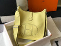 Hermes H083435 Evelyne III 29 Shoulder Bag Silver Hardware Lemon Yellow