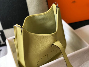 Hermes H083435 Evelyne III 29 Shoulder Bag Silver Hardware Lemon Yellow - Default Title - View 9