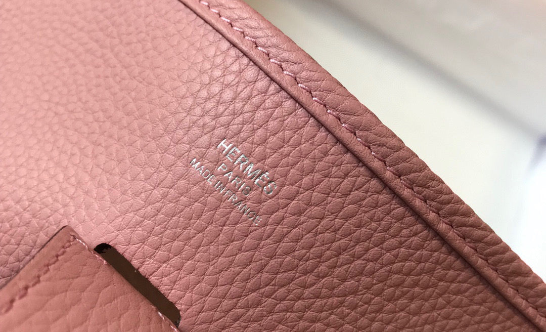 Hermes H083435 Evelyne III 29 Shoulder Bag Silver Hardware Pink