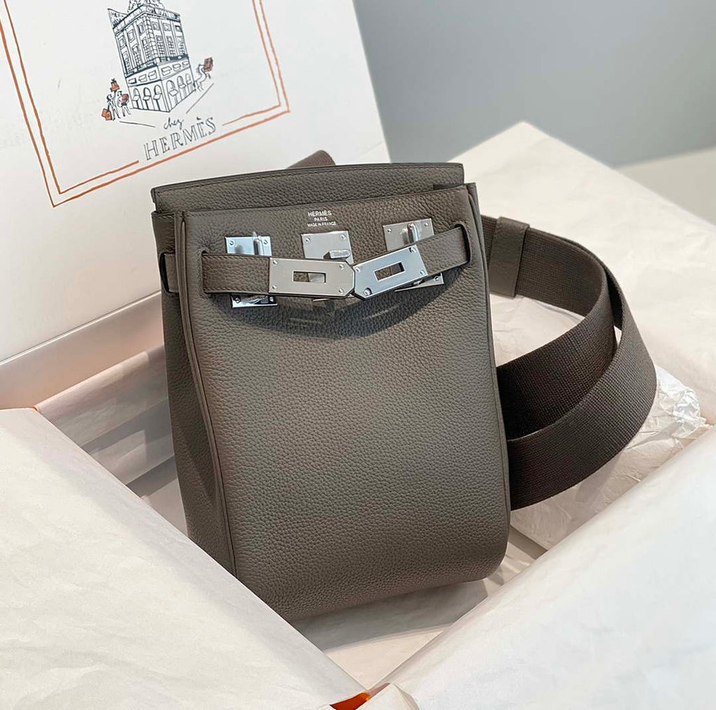 Hermes H083591CK89 Hac a Dos GM backpack Pewter gray